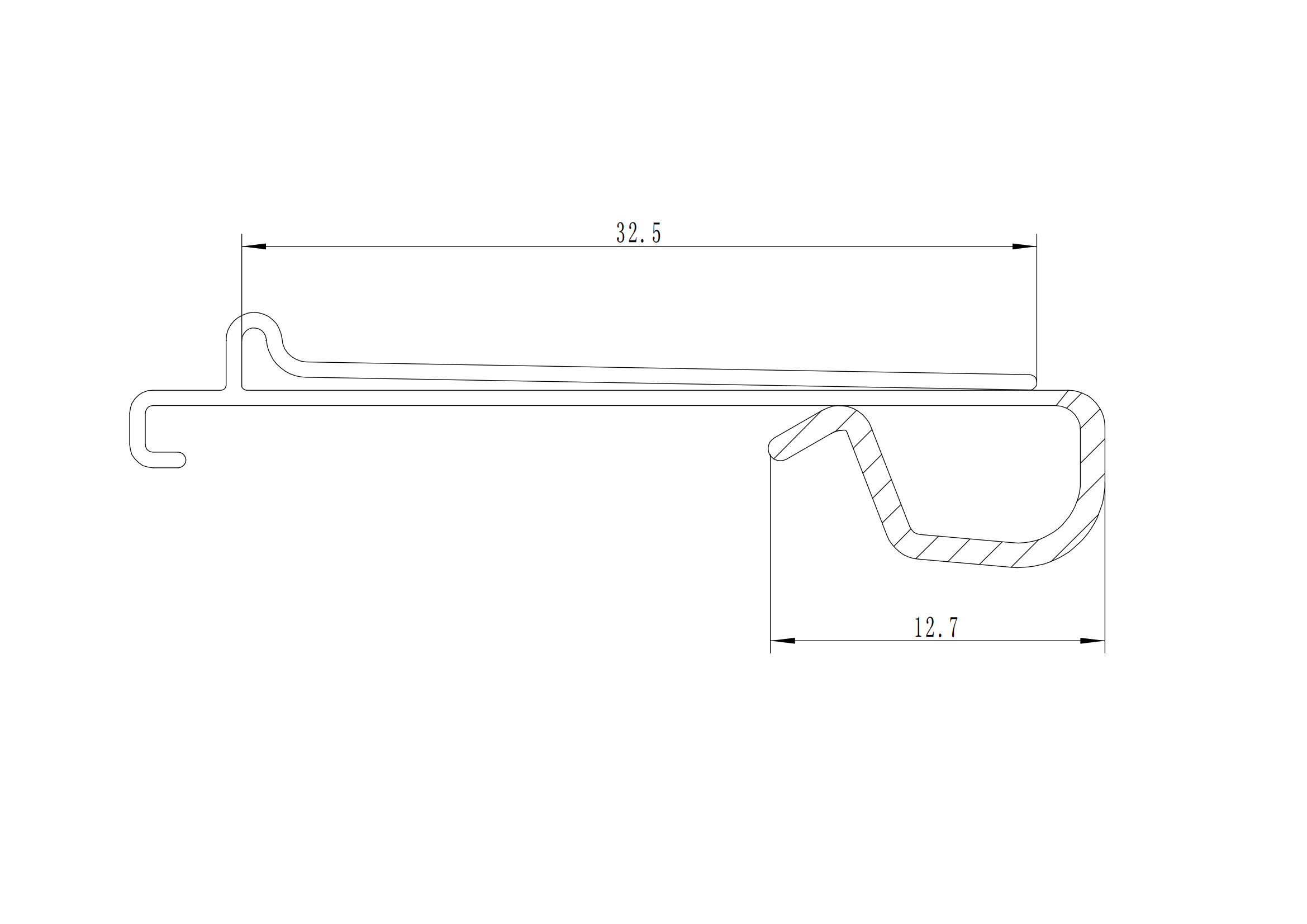 Supermarket PVC shelf label holder price rail for metal scan plate