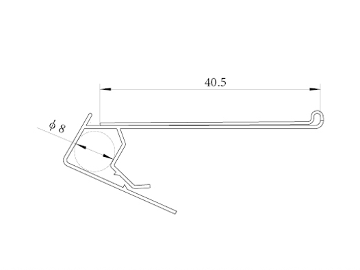 Liuhe  flip-up hook wire basket data price strips /label holders for wire shelving, extrusion sign holders