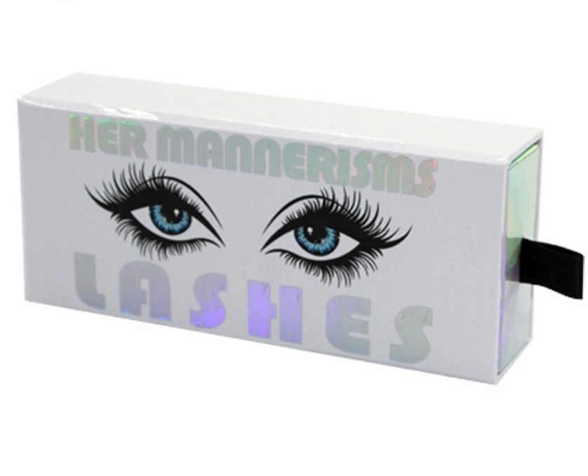 Fashion Luxury Biodegradable Holographic Paper Custom Logo White Pink Cosmetic Pencil Eyeliner Glue Pen Lashes Drawer Box