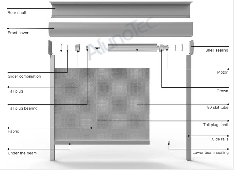 Outdoor Steel Pavilion / Pargola Aluminum Outdoor, Gazebo Waterproof Outdoor Horizontal Exterior Roll Shade