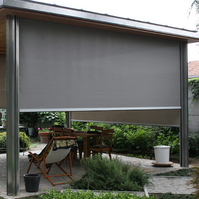 Outdoor Steel Pavilion / Pargola Aluminum Outdoor, Gazebo Waterproof Outdoor Horizontal Exterior Roll Shade