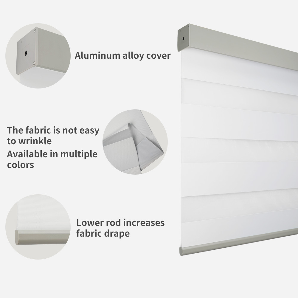 Zigbee Wifi Smart Electric Window Automatic Blackout Roller Blinds Double Layer Day And Night Shades Turkey Zebra Blinds Motor