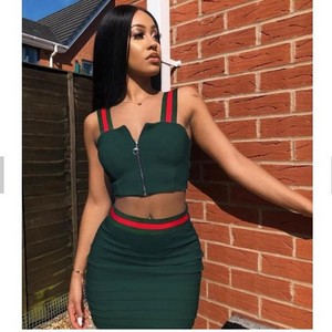 2020 Women's Two Piece Set Outfits Dress Club Night Wear Mini Sexy Skirts