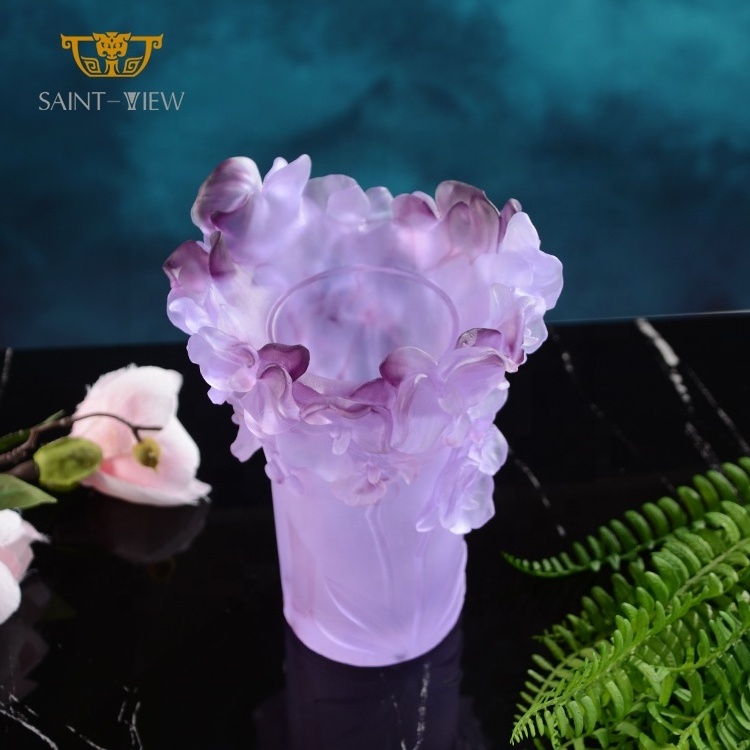 2022 New Idea Romantic Sakura Flower Wedding Decor Mubkhar Bakhoor Glass Crystal Incense Burner