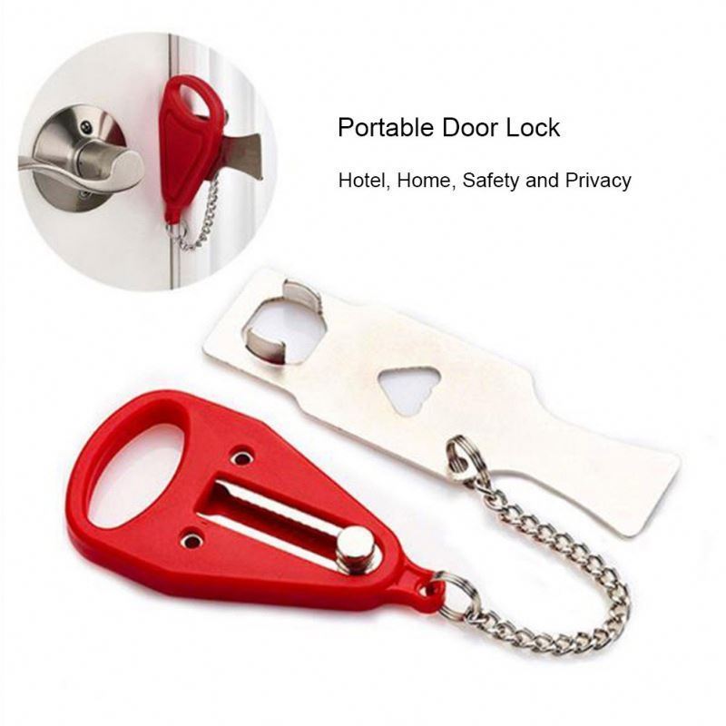 LM Portable Home School Hotel Door Lock Safety Buckle Door Lock for Additional Safety and Privacy, Security Door Lock