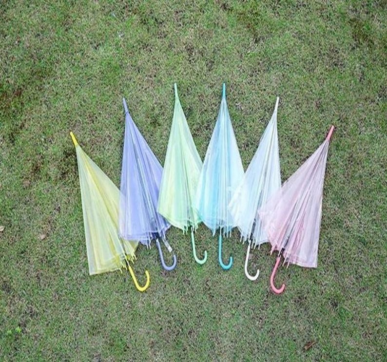 Clear Transparent Rain Umbrella PVC Rain Dome Bubble Rain Sun Shade Long Handle Straight Stick Umbrella  M0235