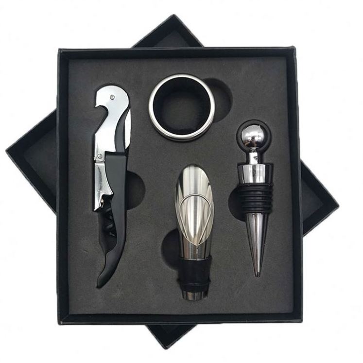 2023 Top Seller 4pcs Set Creative Personalized Stainless Steel Bar Tools Wine Bottle Opener Wine Corkscrew Gift Box