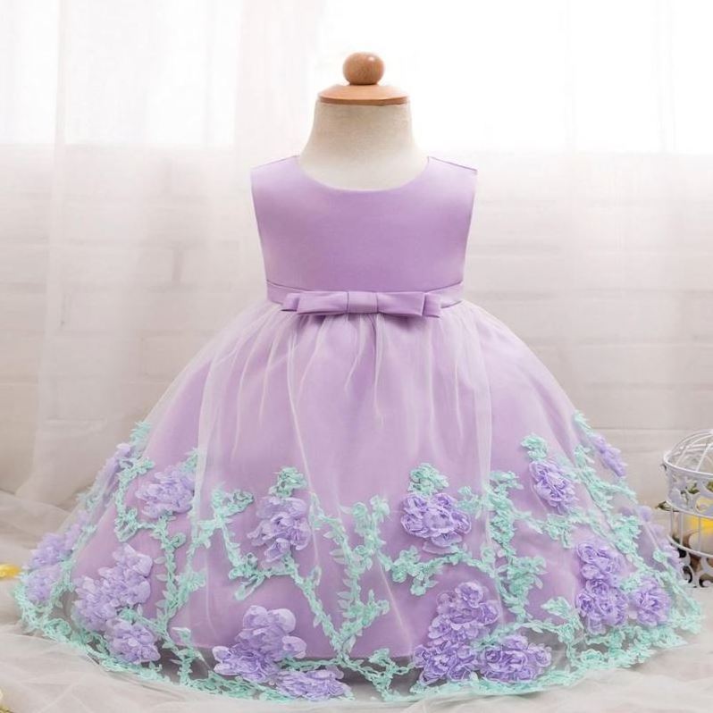 Wholesale 2020 Kids Birthday Princess Party Dress For Girls Infant Lace Children Bridesmaid Elegant Dress Girls Clothes