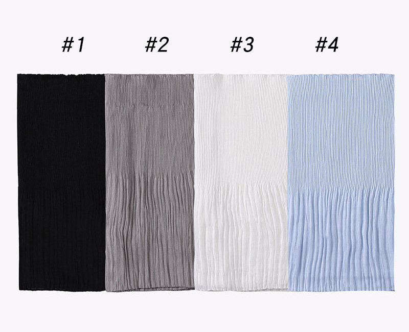 2022 New Factory Muslim Chiffon Material Crinkle Shimmer Hijab Scarf Pleated Chiffon Scarf