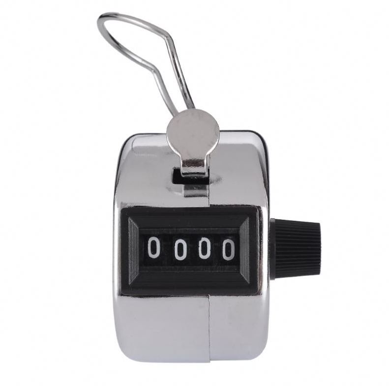 Mini Mechanical Digital Hand Tally Counter 4 Digit Number Hand Held Tally Counter Manual Counting Training Counting Counter