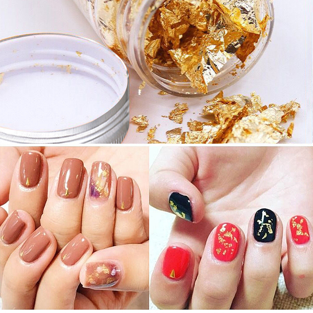 DIY Metallic Craft Gold Foil Flakes Silver Rose Copper Foil Flakes Paint Metal Gold Foil Flakes Leaf 3g 5g 10g  Jar Bottle