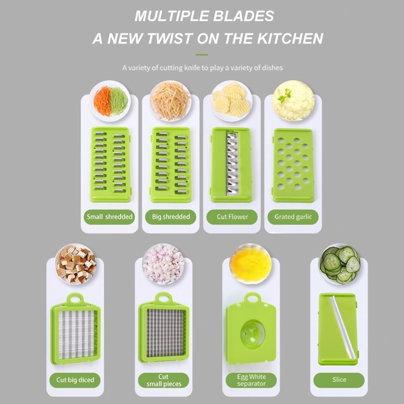 Food Chopper, Kitchen gadgets 15 In 1 Vegetable shredder Veggie Onion Dicer Garlic Chopper Cutter picadora cortador de verduras