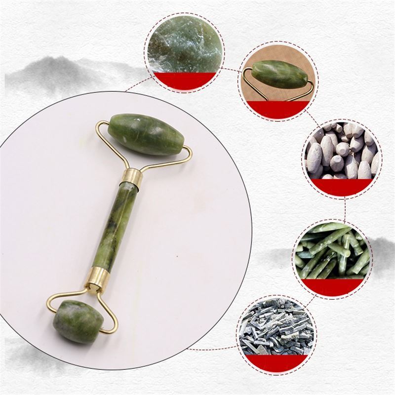 Women Face Massage Jade Roller Natural Anti Wrinkle Face Slimming Shaper Body Relaxation Beauty Roller Tool G028A