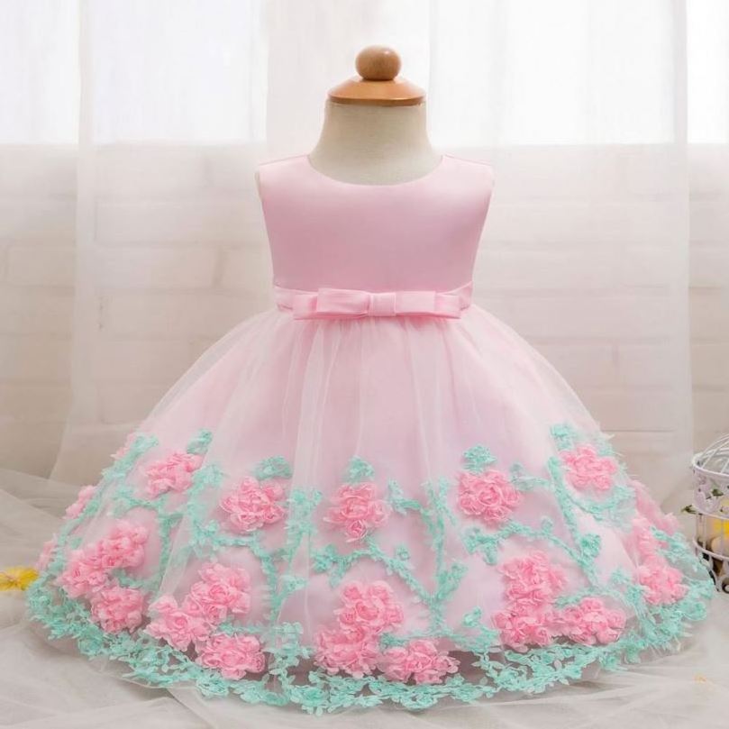 Wholesale 2020 Kids Birthday Princess Party Dress For Girls Infant Lace Children Bridesmaid Elegant Dress Girls Clothes