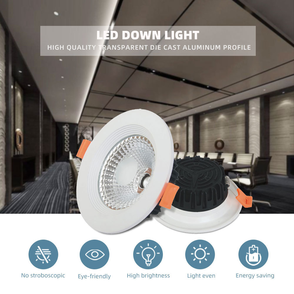 Cct Fire For Australia Bulb E17 Led 3w Cob Light Screw Holder Adjustable Trimless Recessed Circular White Finish Downlight