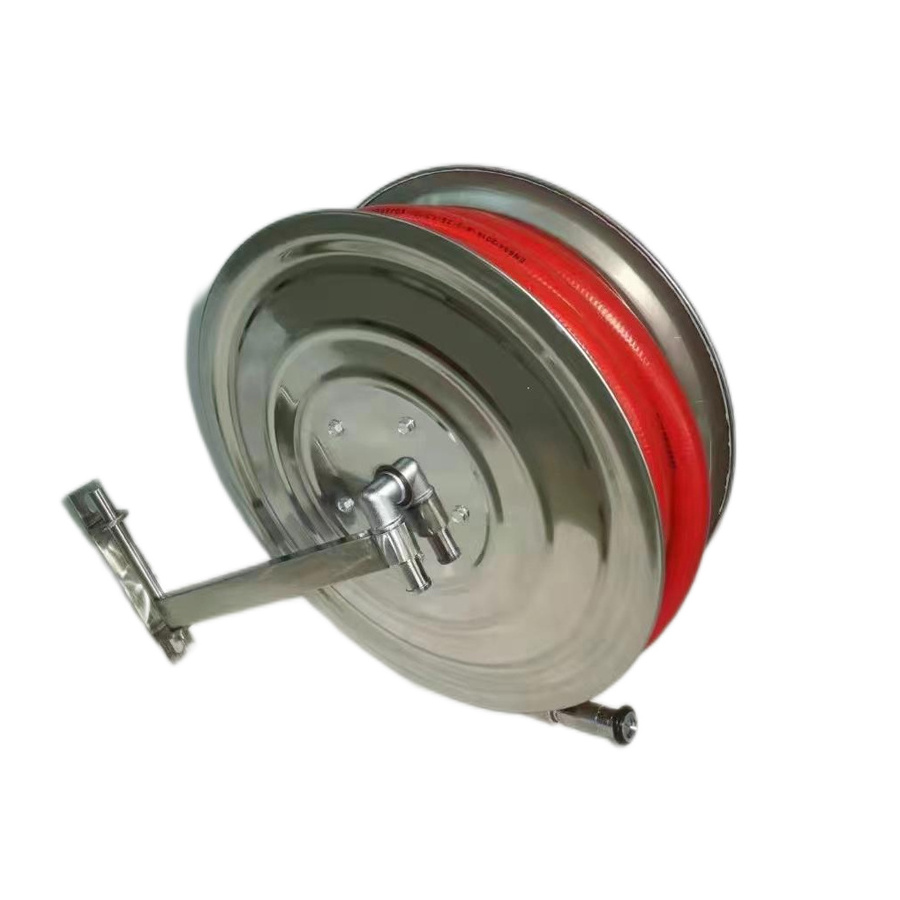 Fire Fighting Equipments 25 Meter Fire Hydrant Hose Reel With Sprinkler Flexible Nozzle