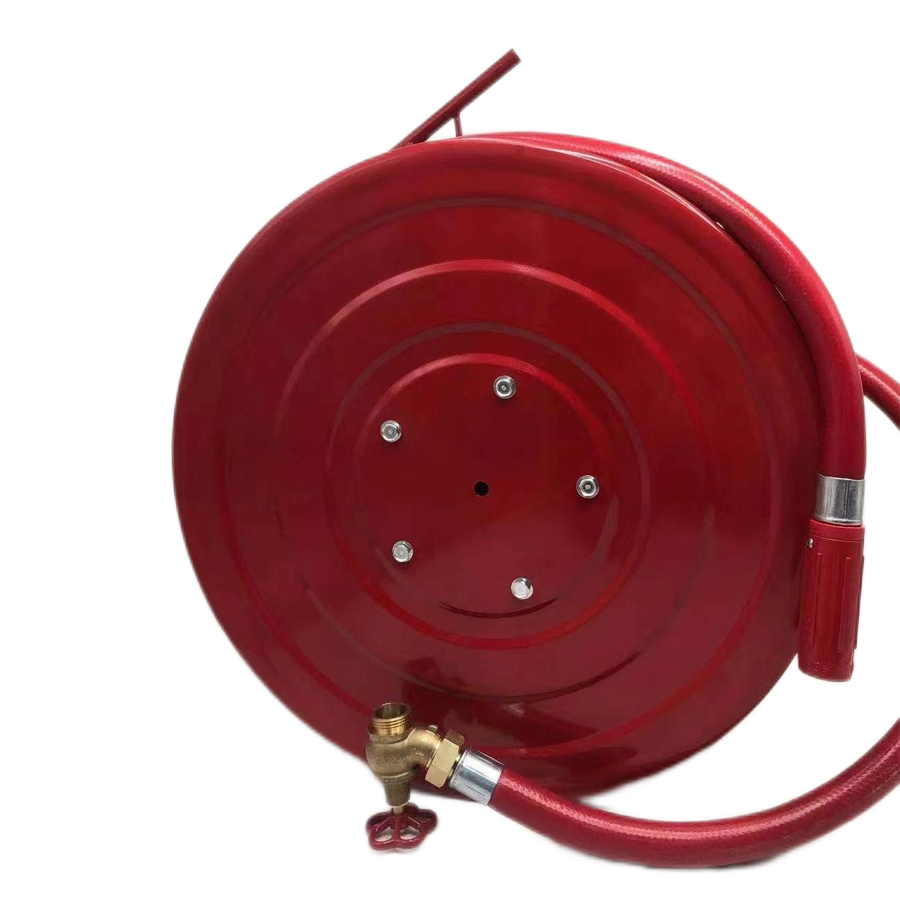 Fire Fighting Equipments 25 Meter Fire Hydrant Hose Reel With Sprinkler Flexible Nozzle