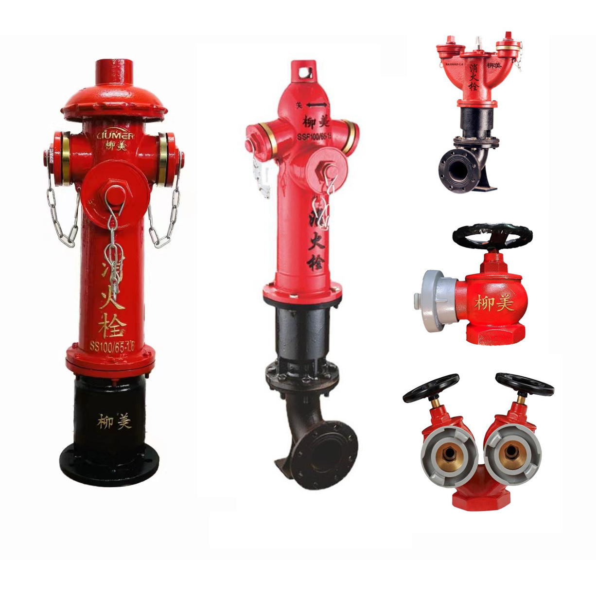 Water Supply Ground Outdoor Hydrant Ductile Iron Body Two Way Wet Type Fire Hydrant Ground Pillar Hydrant