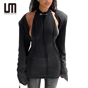 Liu Ming New Design Women Sexy Long Sleeve Slim Fit Mini Dress