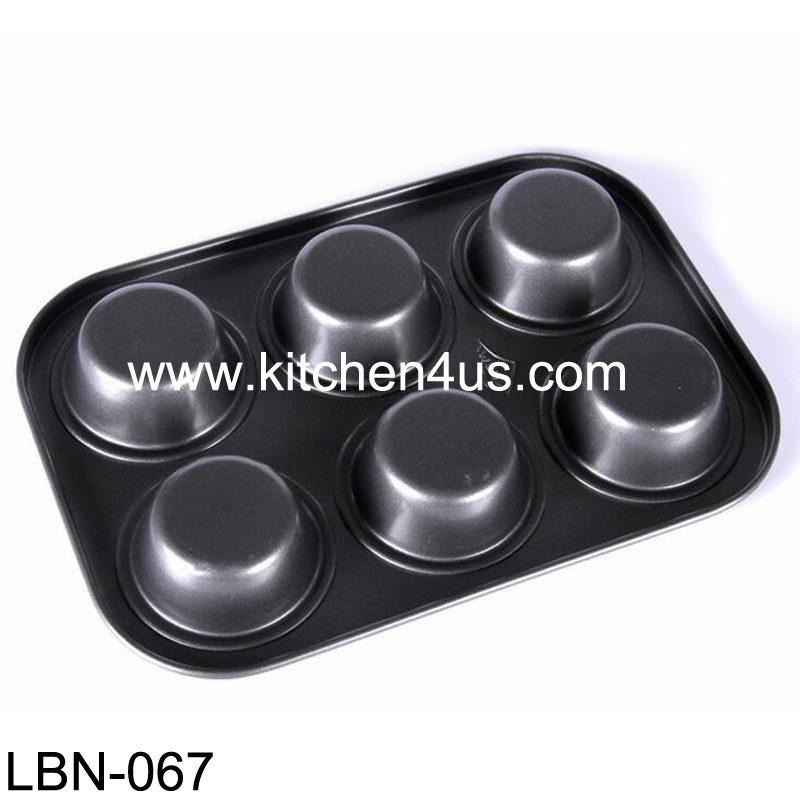 Bakeware high quality 6 six cup muffin non-stick baking pan