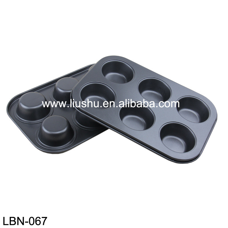 Bakeware high quality 6 six cup muffin non-stick baking pan