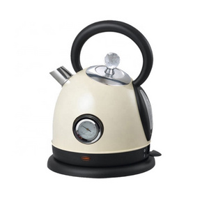 1.8L Stainless steel electric kettle with 360-degree rotational base and timer thermometer