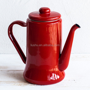 1.1L enamel coffee pot with lid