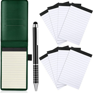 Hot Sale Portable Mini Pocket Notepad Set With 30 Lined Sheets  Metal Pen Memo Pad Green Notepad Daily Planning  Notepad