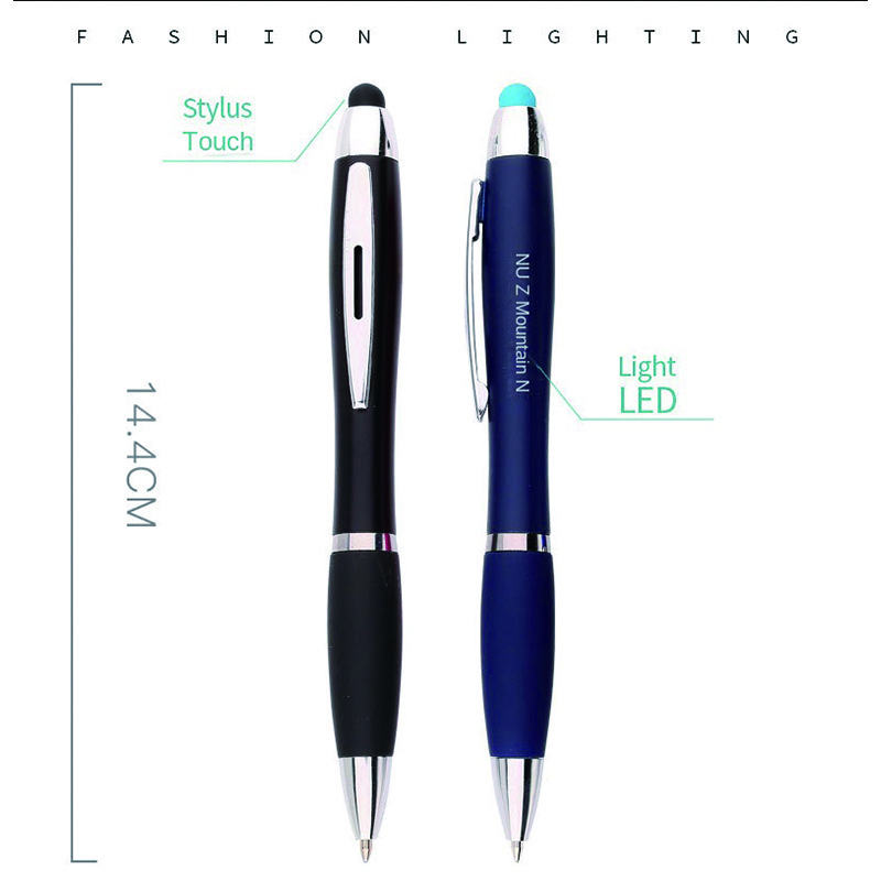 Market Trend Advertising Laser Custom Logo Ball Pens Printing Ink Writing Boligrafos Stylus Personalized Light Ballpoint Pen