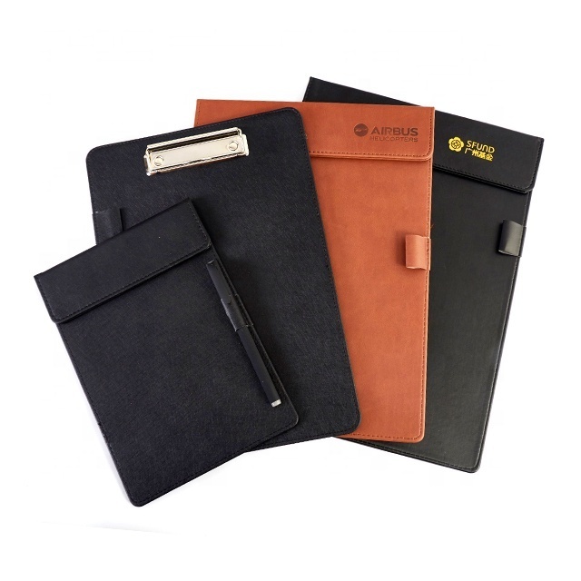 High Quality A4 PU Magnetic Folding Leather Clipboard