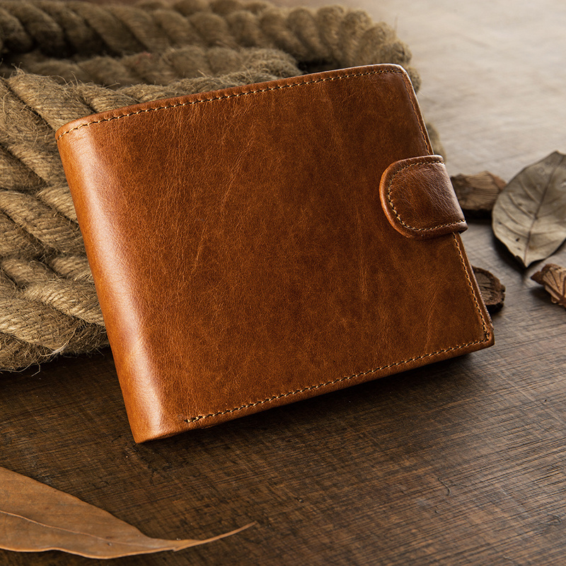 Handmade Genuine Leather Wallet Men Credit Cards Holder Casual Short Billfold Cowhide Leather Coin Purse Daily Used Money Clip