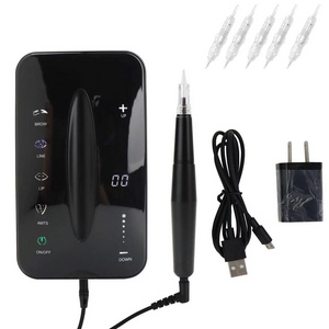 Digital black pearl permanent makeup machine set rotary tattoo eyebrow machine pen For Eyebrow Eyeliner Lip Tattoo