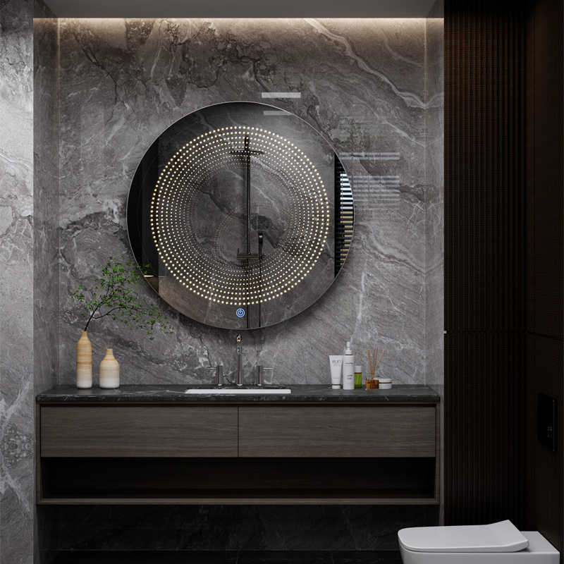 Round Mirror Ceiling Hanging Mirror Hotel Bathroom Mirror With Lights