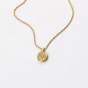 Fashion Cute Snail 18K Gold Necklace Stainless Steel Jewelry