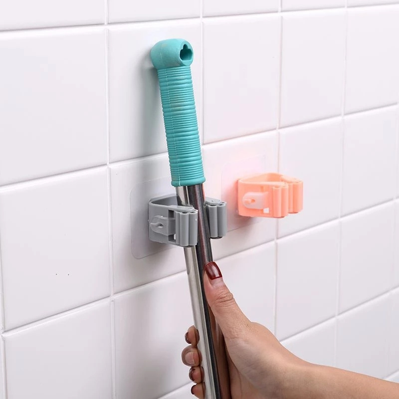 Wall Mounted Mop Brush Broom Hanger Home Storage Rack Bathroom Suction Hanging Pipe Hooks