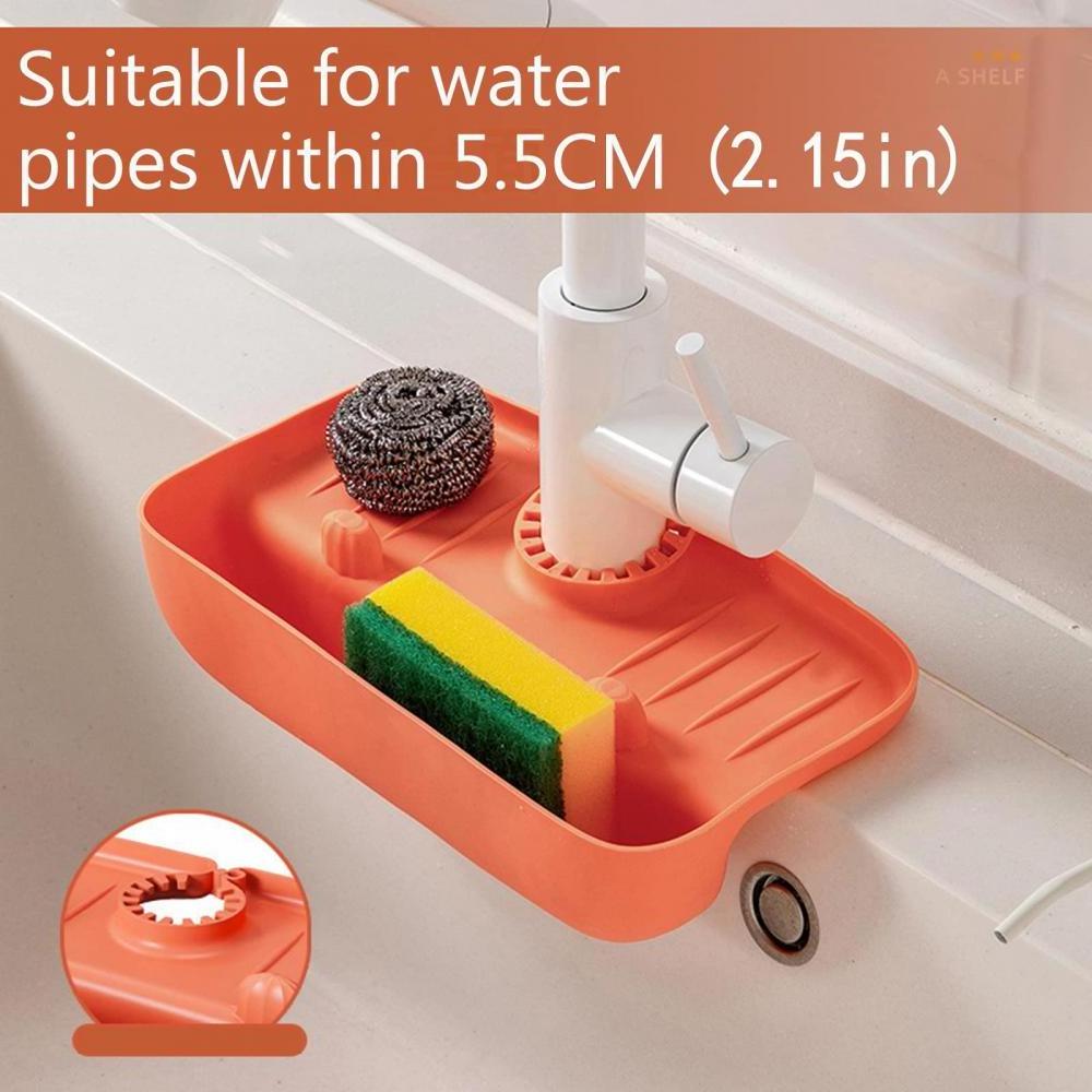 Kitchen Soap Sponge Drain Rack Portable Hanging Storage  Basket Faucet Splash-proof Sink Pad  Organizer Accessories