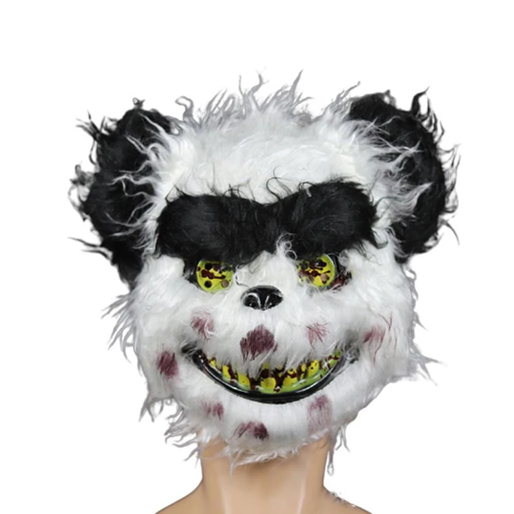 Halloween Party Mask Scary Bloody Teddy Bear Mask Scary Plush Prop PVC Led Uv for Offset Printing Mask Led Purge 2 Color CN;ZHE