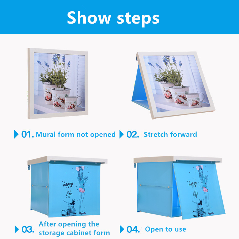 Folding Cabinet Bathroom Wall Shelf Storage Box Moisture-proof Wardrobe Foldable Plastic Cabinet Waterproof Wardrobe Single 40