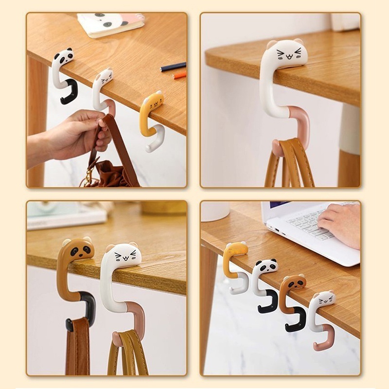 Travel Portable Plastic Bag Cute Animal Hook for Hanging Decorative Table Purse  Hooks Wall Hanger Holder Handbag