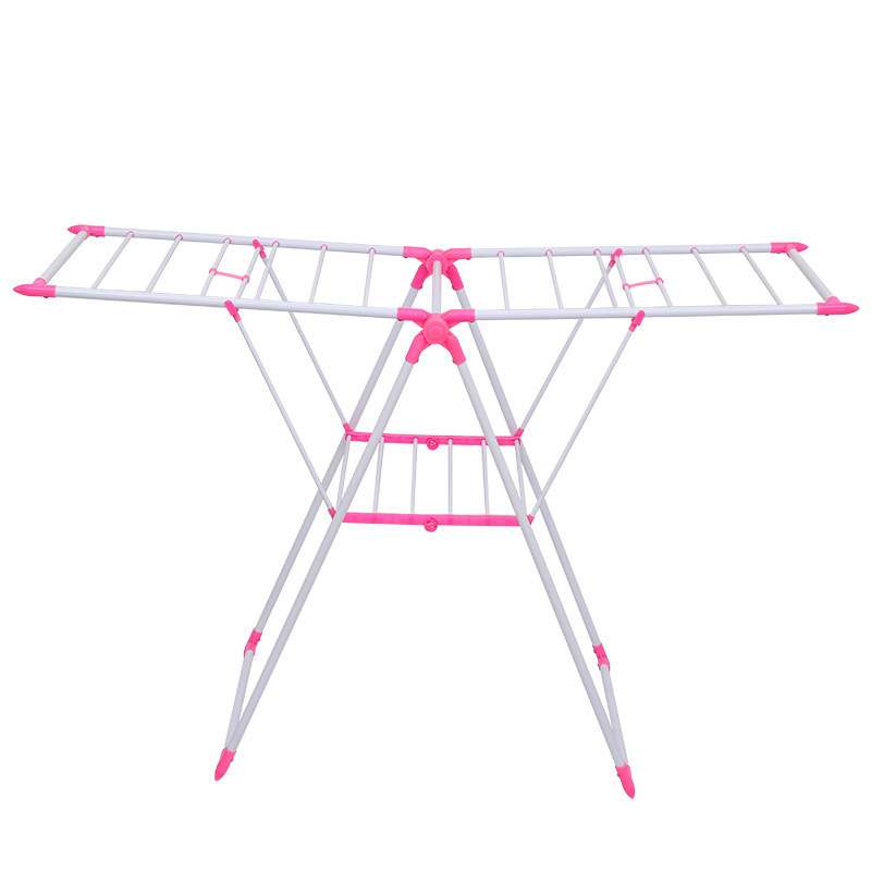 Factory directly-supplied foldable floor clothes hanger butterfly indoor shelf balcony wing clothes hanger