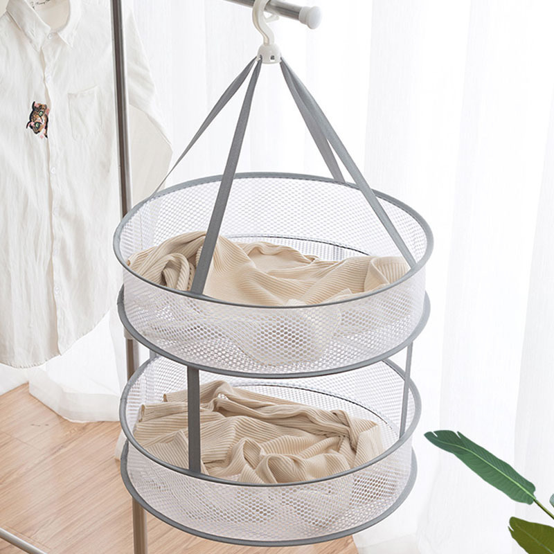 1/2 Layer Drying Net Basket Household Folding Clothes Network Sweater Blouse Anti-deformation Herb Rack