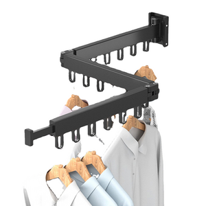 Balcony Clothes Drying Rack Folding Hanger Retractable Wall Mount Indoor Household Organization Aluminum Clothing Organizer