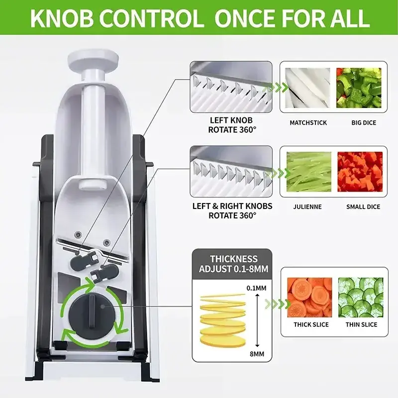 Adjustable Foldable Upgrade Safe Mandoline Vegetable Food Chopper Potato Fries Cutter Kitchen Chopping Artifact Accessories