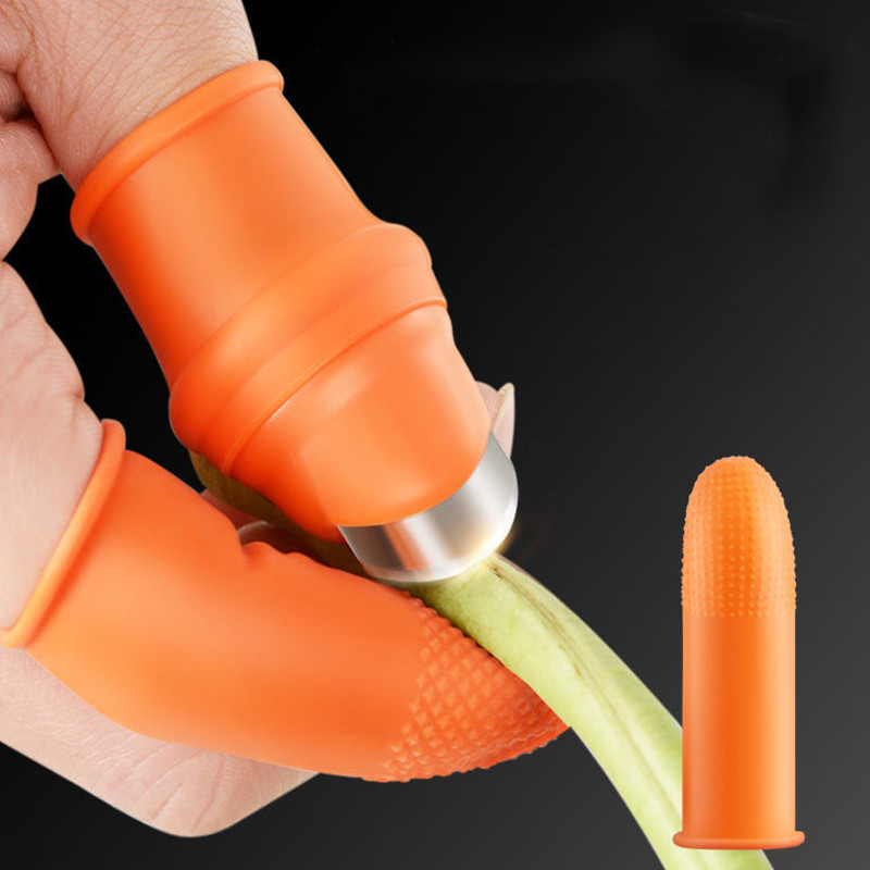 Silicone Thumb Knife 5PCS Finger Protection Gear Cutting Vegetable Plant Blade Scissors Kitchen