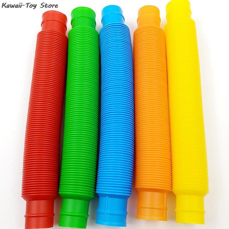 Mini telescopic tube toys Adult fidget decompression plastic bellows children's squeeze toys