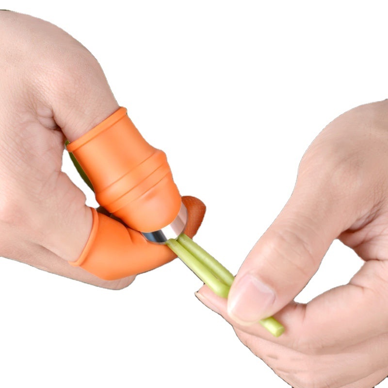 Silicone Thumb Knife 5PCS Finger Protection Gear Cutting Vegetable Plant Blade Scissors Kitchen