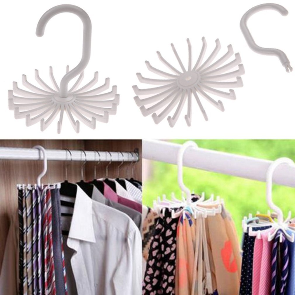 360 degree rotatable Ties Clothing Hanger Rack 20 claw scarf hanger Organizer Twirling Scarf Belt Tie Hook Holder Ties