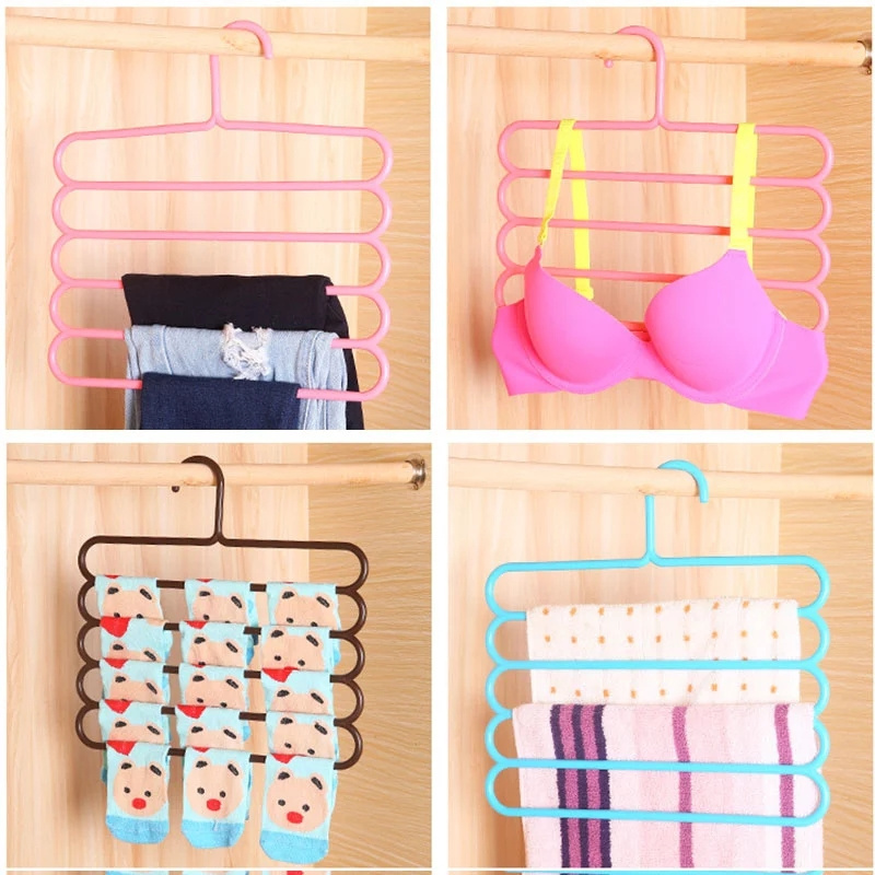 Five-layer Hangers For Clothes Coat Drying Racks Clothes Hanger Anti-slip Pants Storage