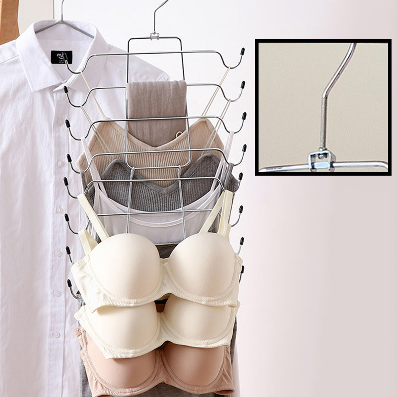 Household Foldable Multi-layer Underwear Hanger Camisole Bras Tank Tops Hanger Multifunctional Storage Space Saving Organizers