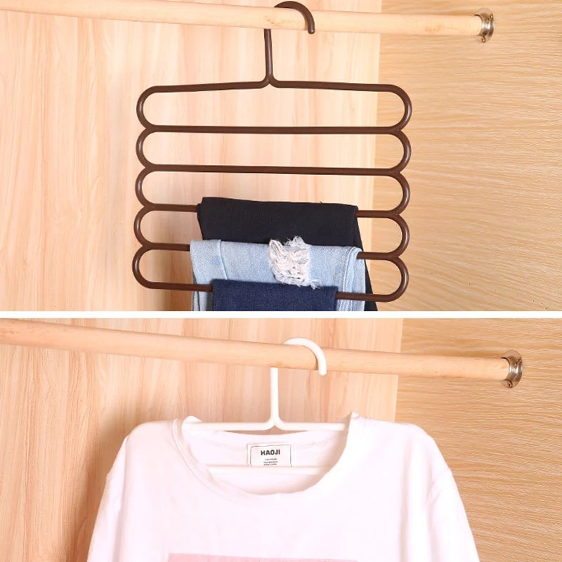 Five-layer Hangers For Clothes Coat Drying Racks Clothes Hanger Anti-slip Pants Storage